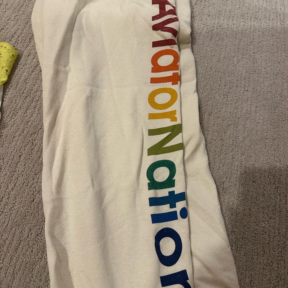 Aviator Nation Cream Joggers with Logo